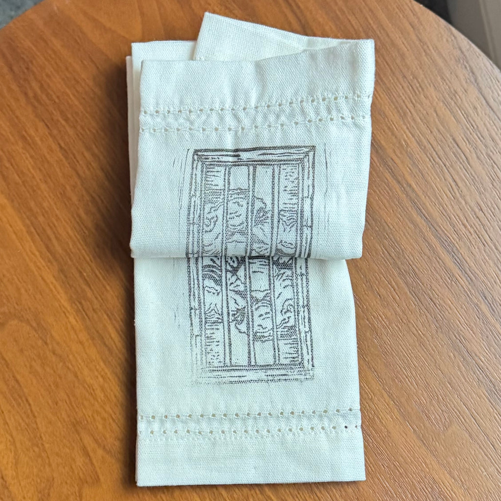 Set of 2 Hand Printed Tea Towels