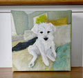 CUSTOM Pet Portraits 6x6" Mounted Canvas, Handmade to Order Oil Paintings
